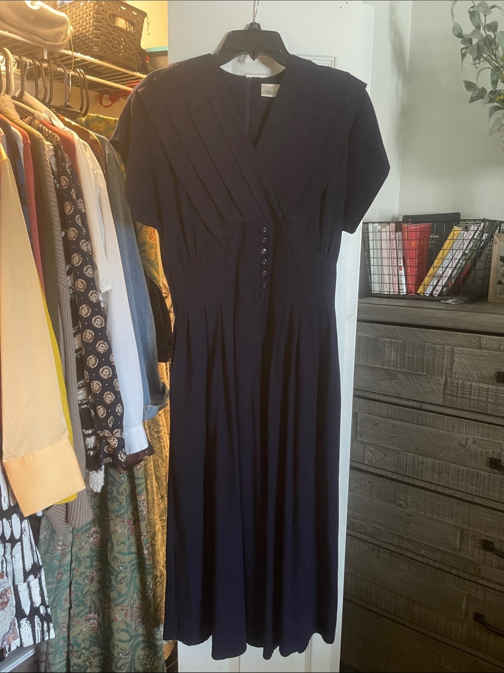 Katherine Kelly Navy Blue Bubble Hem Dress | Size 10 | Elegant & Modest